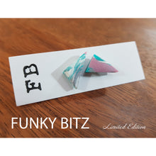 Load image into Gallery viewer, Chunky bubblegum triangular sterling silver studs