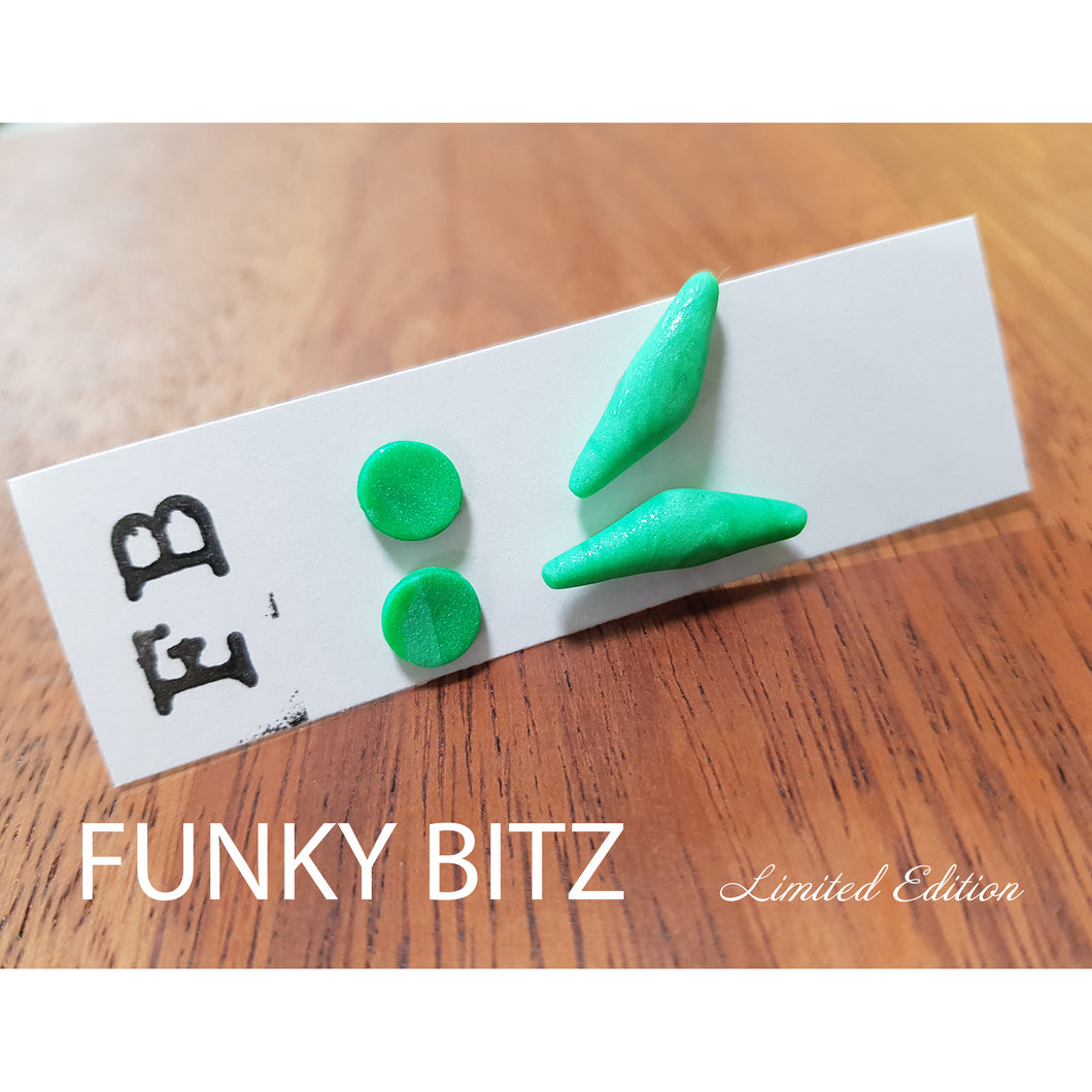 Funky Bitz | Polymer Clay Earrings | Mint Escape Etainless Steel Studs