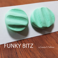 Load image into Gallery viewer, Funky Bitz | Polymer Clay Earrings | Mint Ridge-y Didge Earrings Close Ups 1