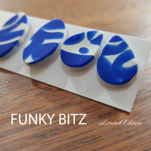 Funky Bitz | Polymer Clay Earrings | Oval and Tear Drop Moroccan Inspired Earring Pack Close Up 1