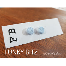 Load image into Gallery viewer, Funky Bitz | Polymer Clay Studs | Pastel Blue Crackle Earrings